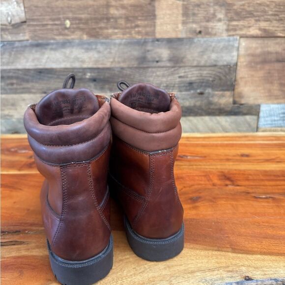 Trader Bay Brown Leather Boots Durable Workwear - Picture 2 of 7